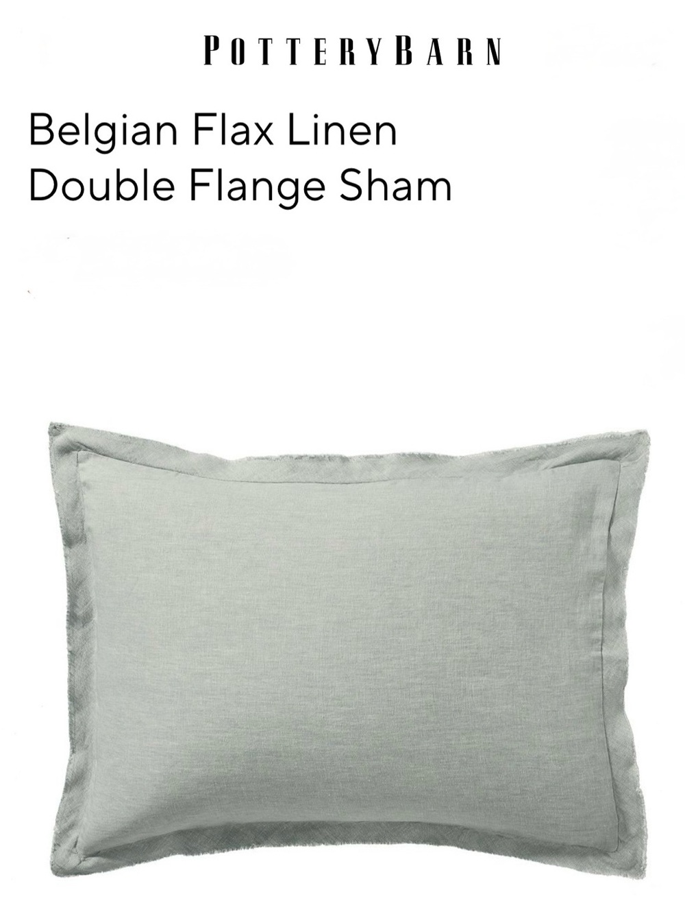 POTTERY BARN Belgian Flax Linen Std Sham , Mineral Blue